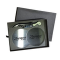 The Haydin Waiter's Corkscrew and Stainless Steel Coaster Gift Set